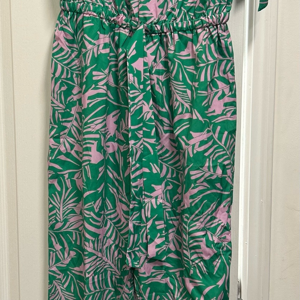 SHEIN Green and Pink Tropical Maxi Skirt